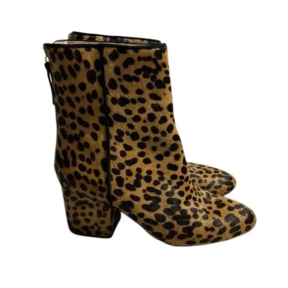 J.Crew Sadie Leopard Calf Hair Ankle Boots - Picture 5 of 12